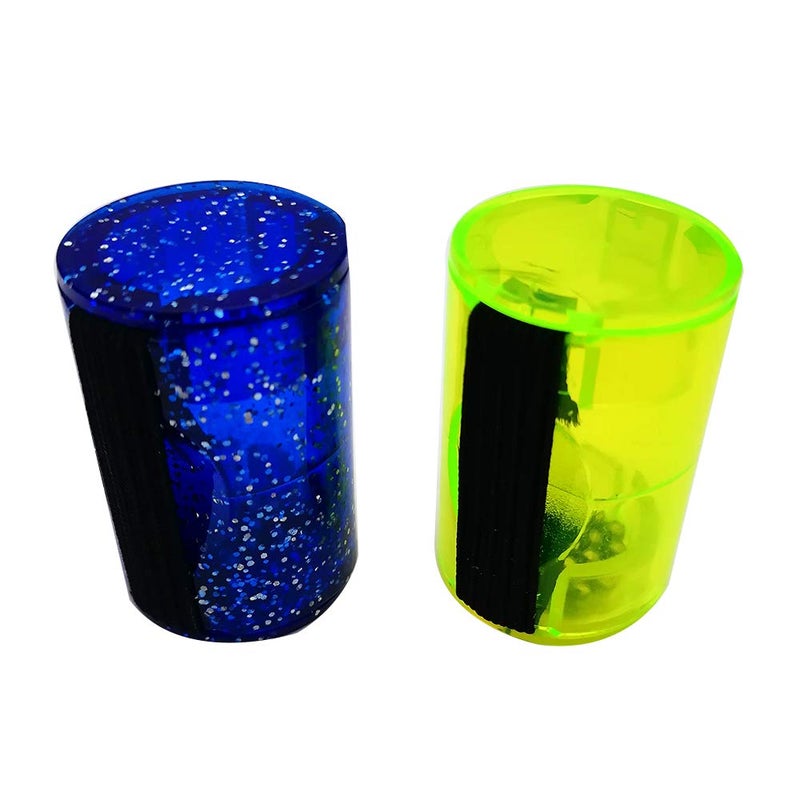 WingPower 2Pcs Guitar Ukulele Sand Shaker Hammer Rhythm Ring Fun Finger Bell Mandolin Banjo Fluorescent Green ABS Handbells Drum Tap Keyboard Percussion Instrument (Random Color) - Image 3